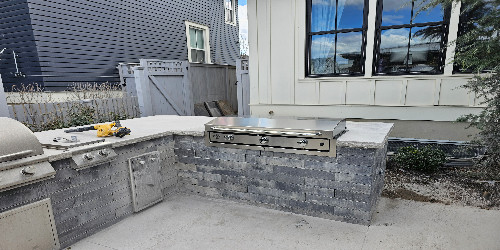Modern paver driveway