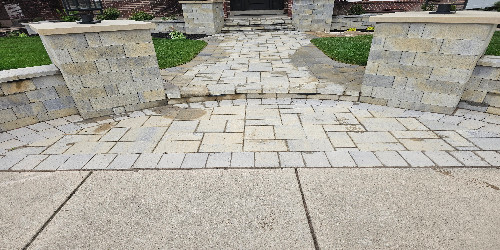 Intricate paver walkway design